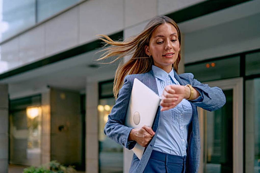 Employee practicing time management and punctuality