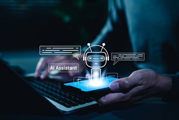 AI Assistant typing on a laptop for API integration