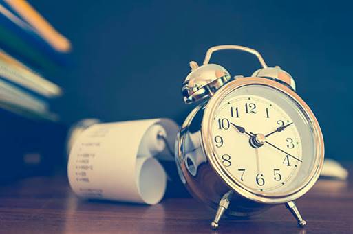 Clock and receipt representing easy time tracking setup