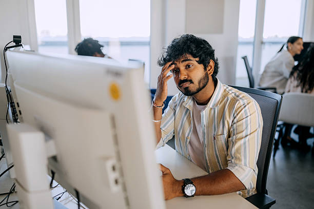 Stressed employee blocked by clock-in radius