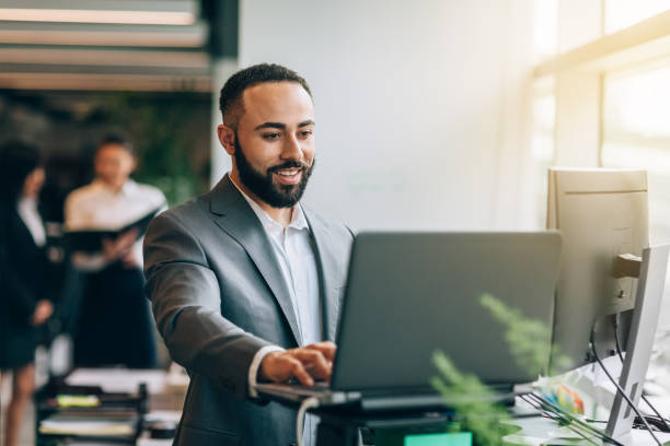 Man presenting in office