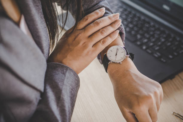 Person looking at watch
