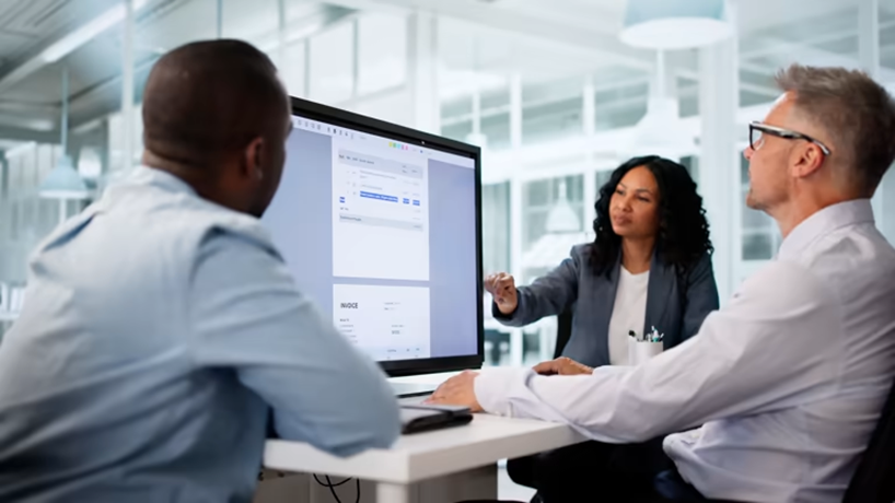 Managers reviewing real-time employee time tracking data