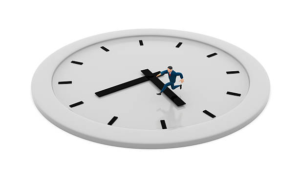 Clock with a person running on the hands