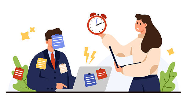 People using laptops and checking time with location-based confirmation