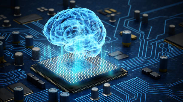 AI brain on a circuit board