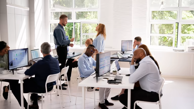 Modern office team working