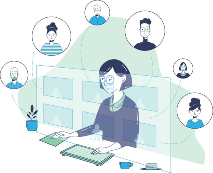 Remote team accountability and self-discipline illustration