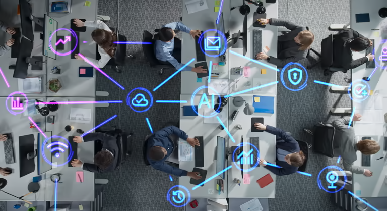 Global and remote teams working with network connections