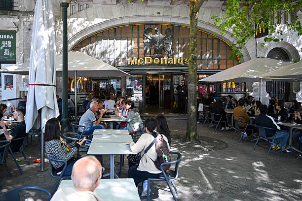 Restaurant patio with customers
