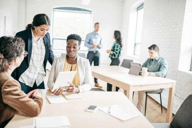 People working in an office setting