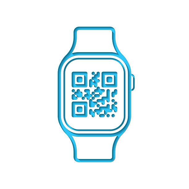 Smartwatch displaying a QR code for fast clock-in