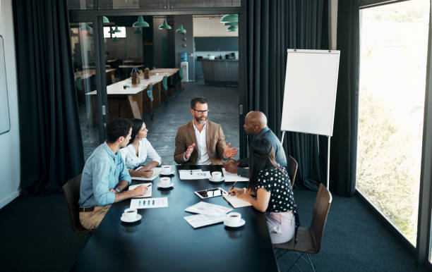 Team having a meeting in a conference room