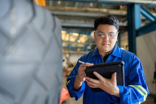 Warehouse worker holding a tablet