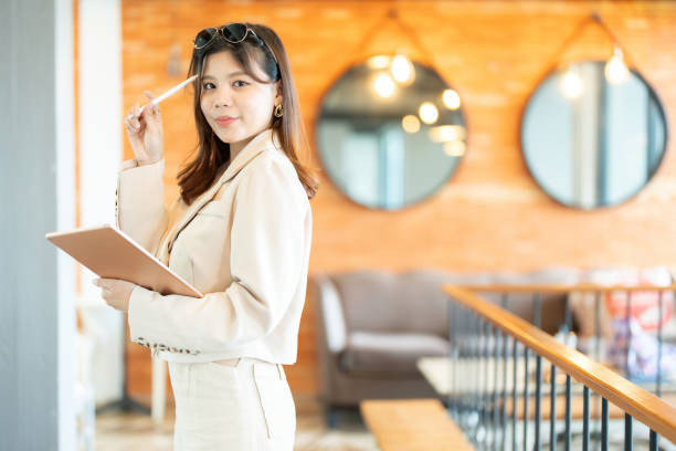 Woman working remotely