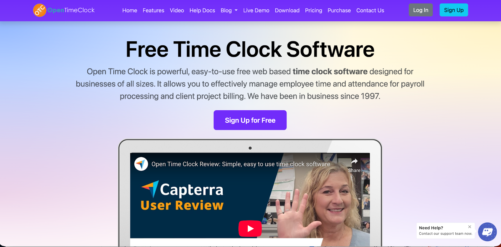 Open Time Clock Software Screenshot