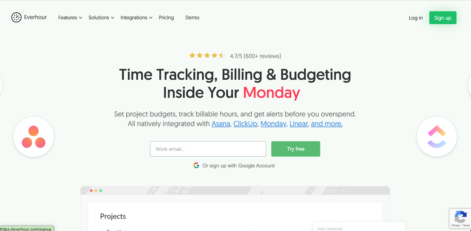 Time Tracking Integration Screenshot