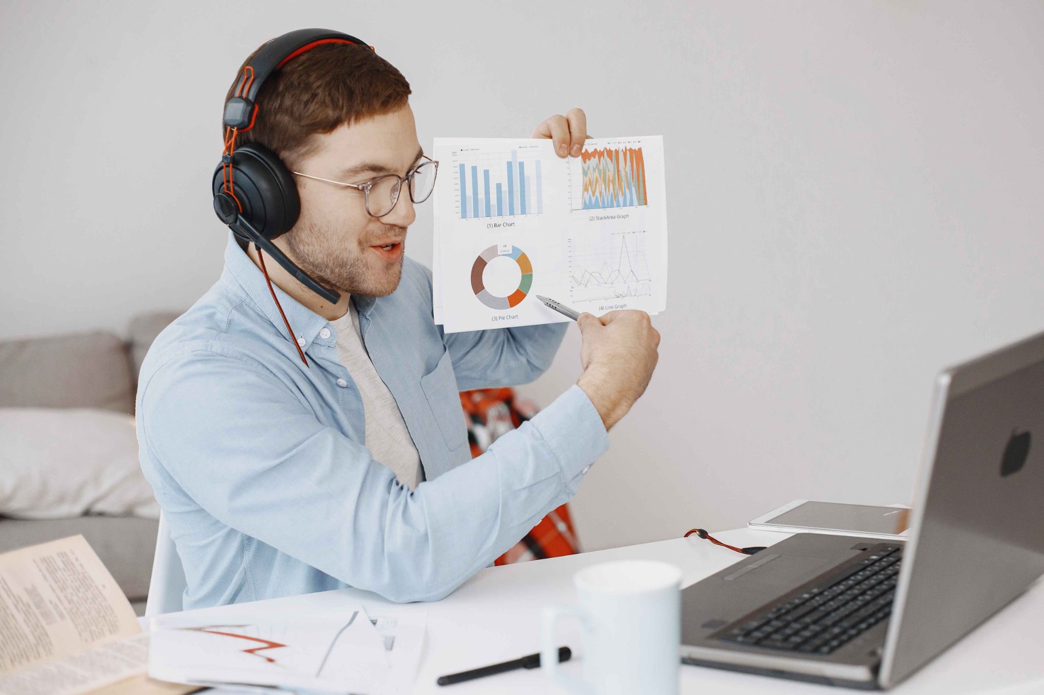 HR manager looking at charts