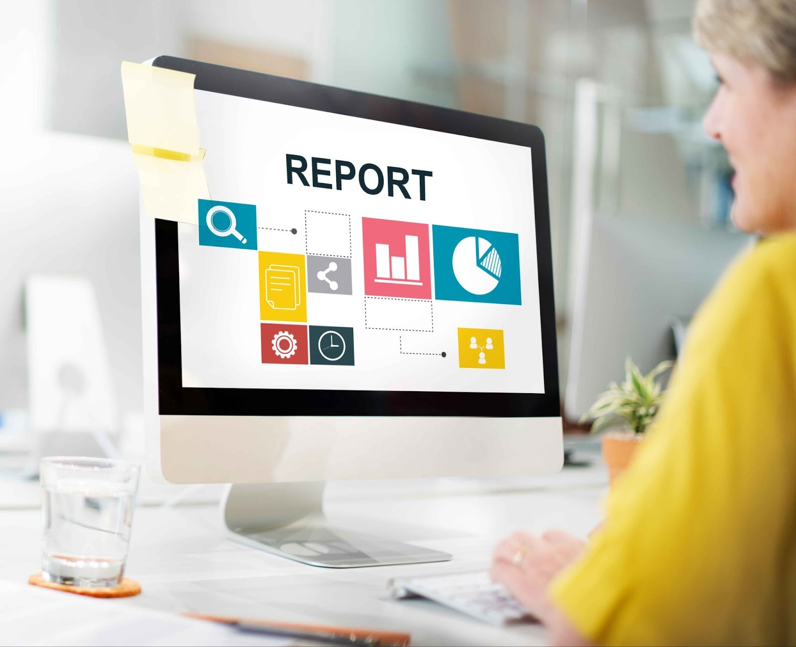 Laptop screen showing a generated report