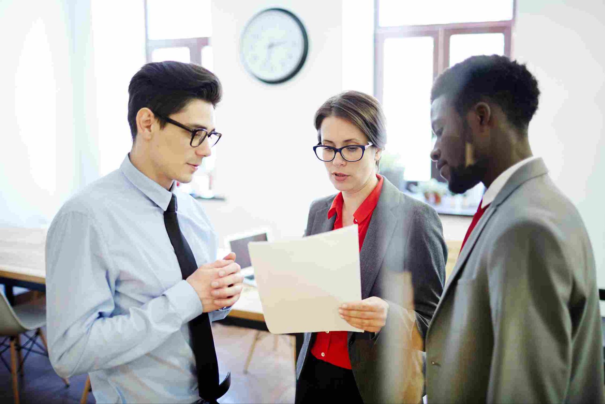 Managers discussing attendance with employee