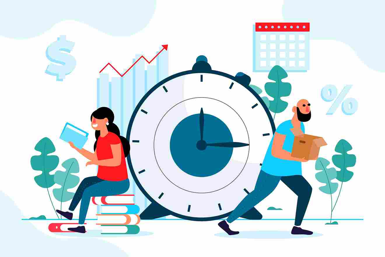 Illustration of accurate time tracking and payroll