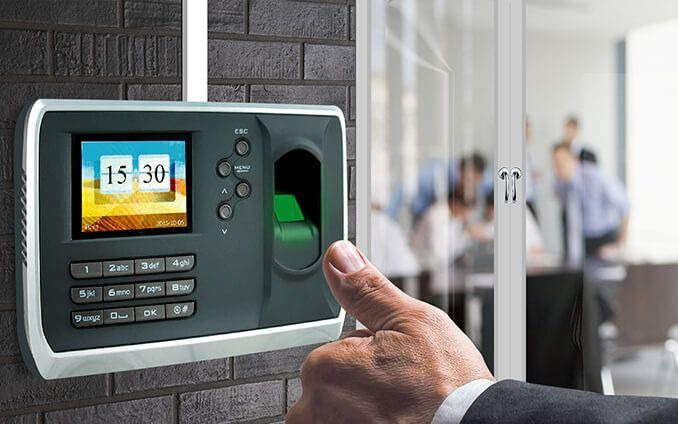 Close up of Fingerprint Biometric Scanner
