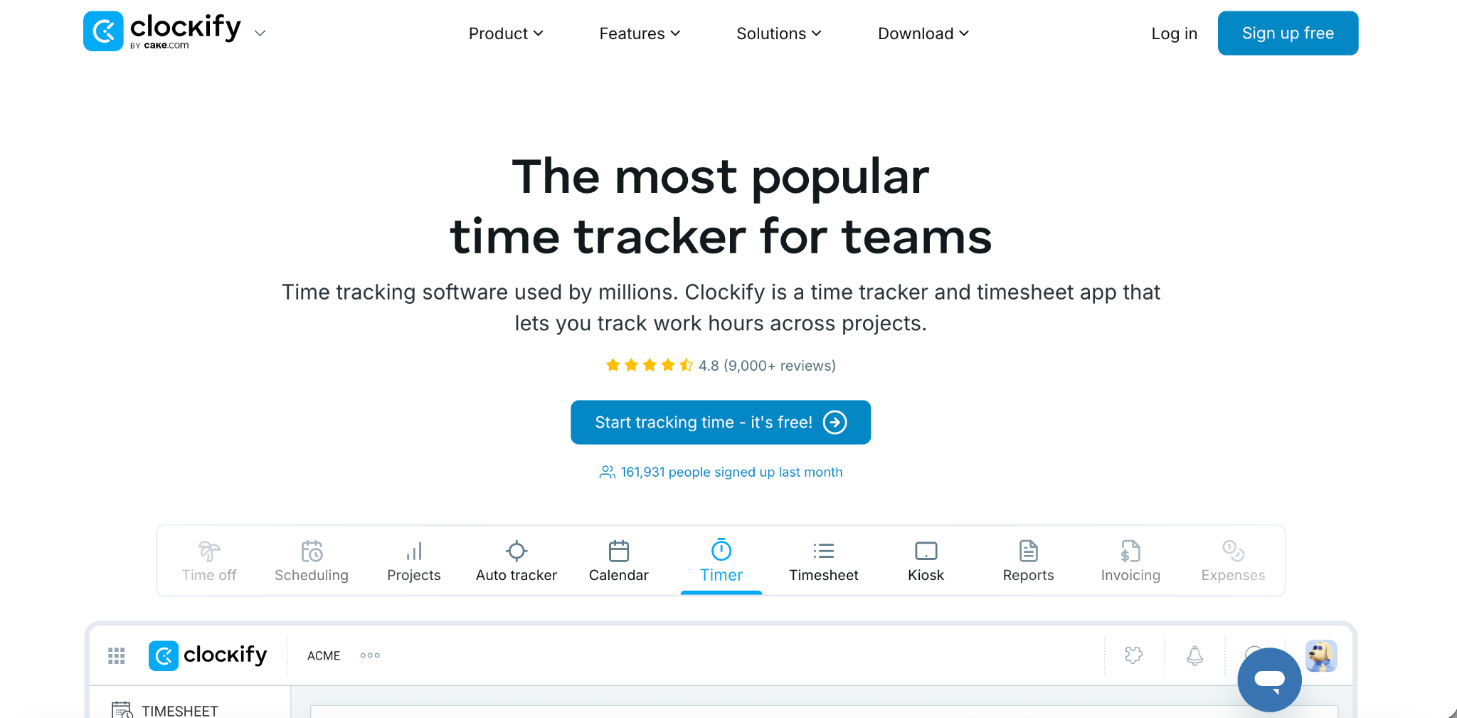Clockify Dashboard Overview