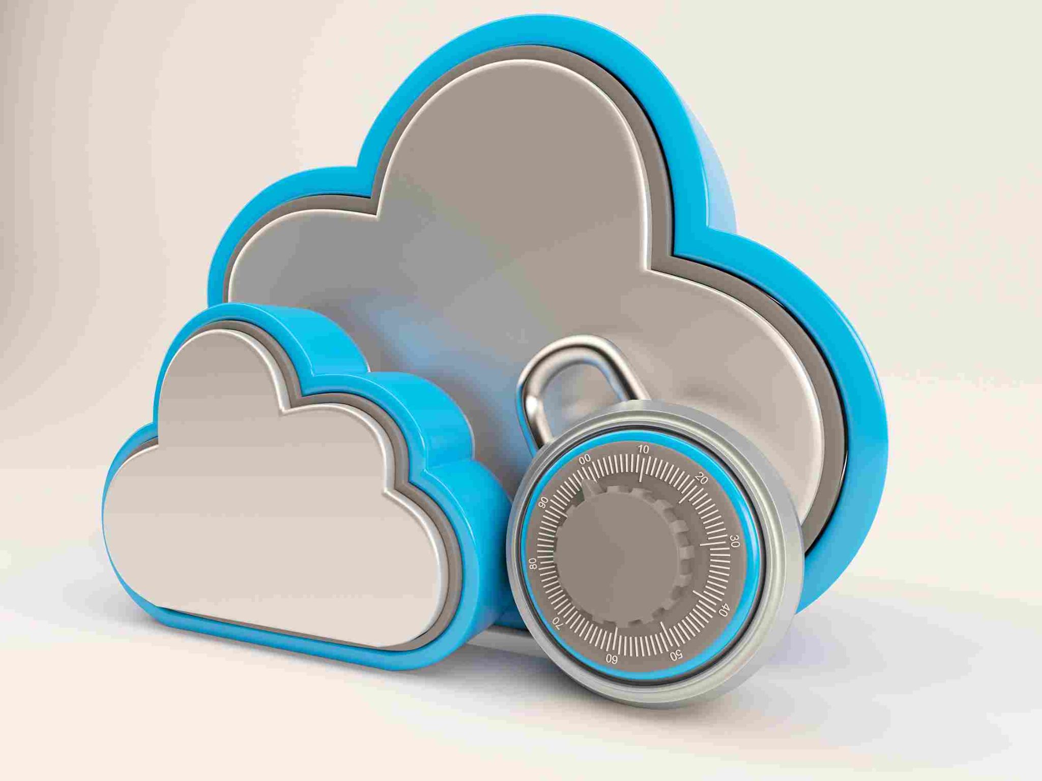 Cloud Security Lock Illustration