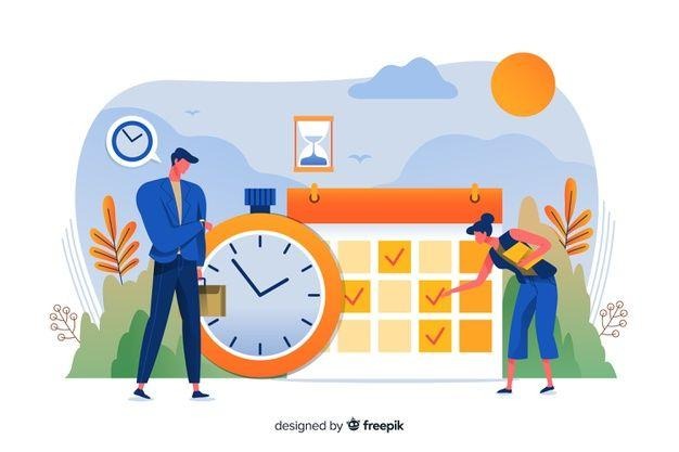 Digital Time Clock App Illustration