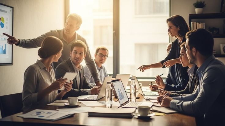 Team meeting in an office environment