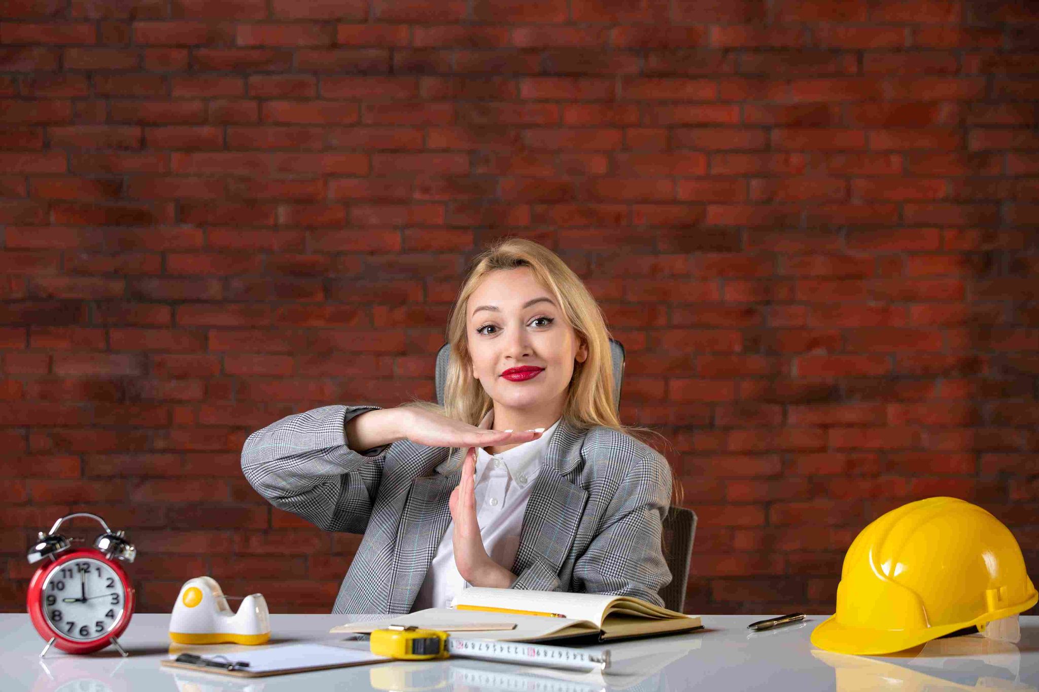 Woman making a time out gesture