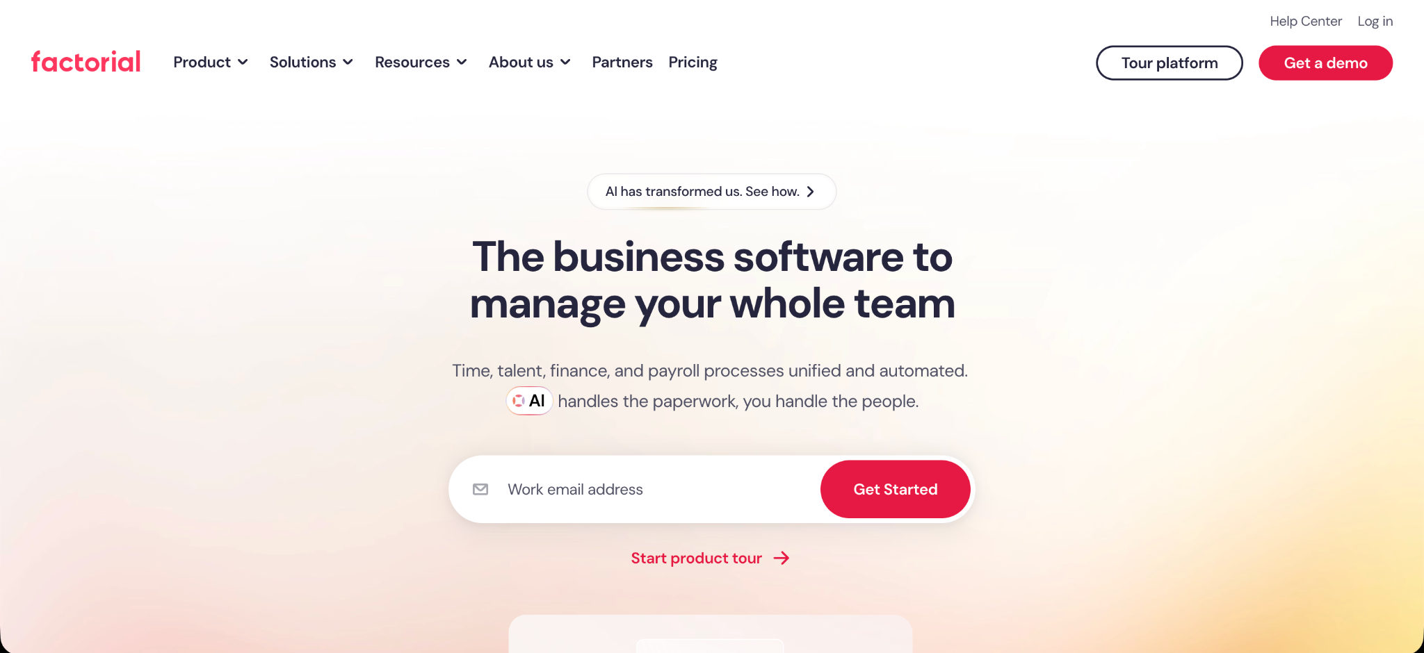 Factorial website screenshot