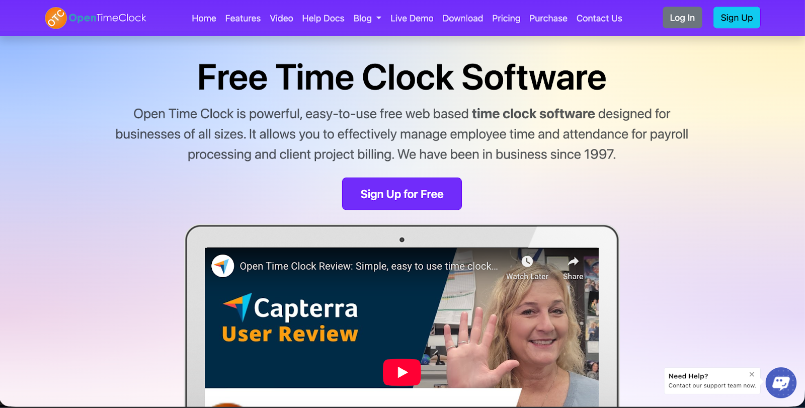 Free Time Clock Software Interface