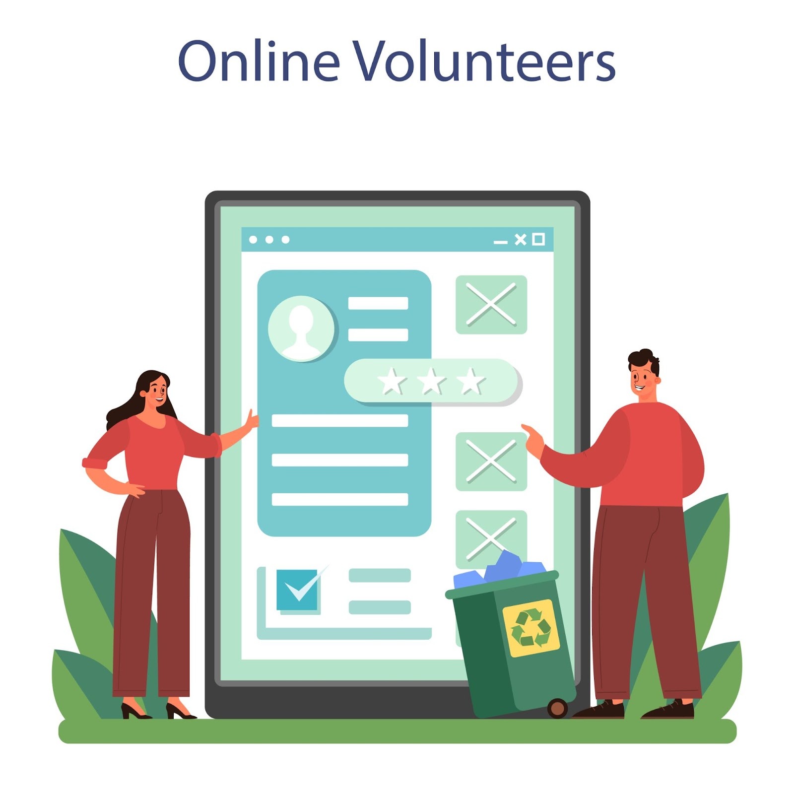 Online Volunteers Illustration