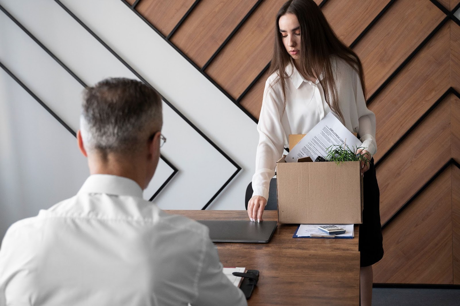Employer handling termination process with employee