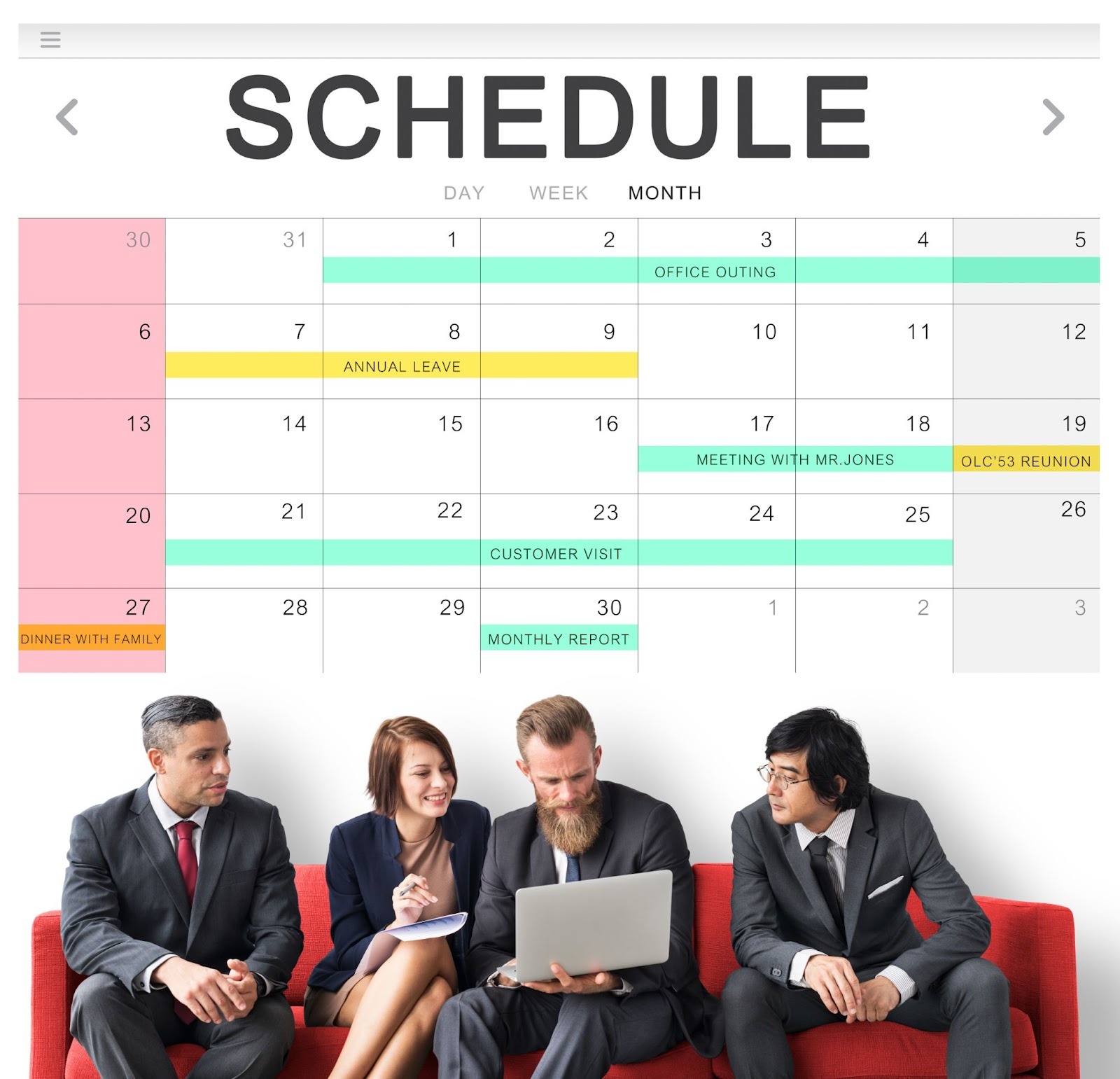 Employee Schedule Interface with Team Members