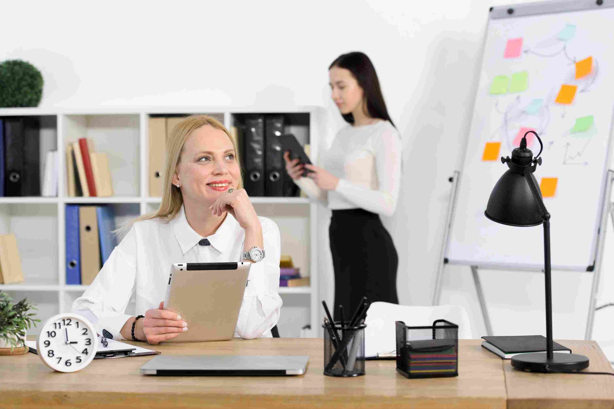 HR professional reviewing documentation