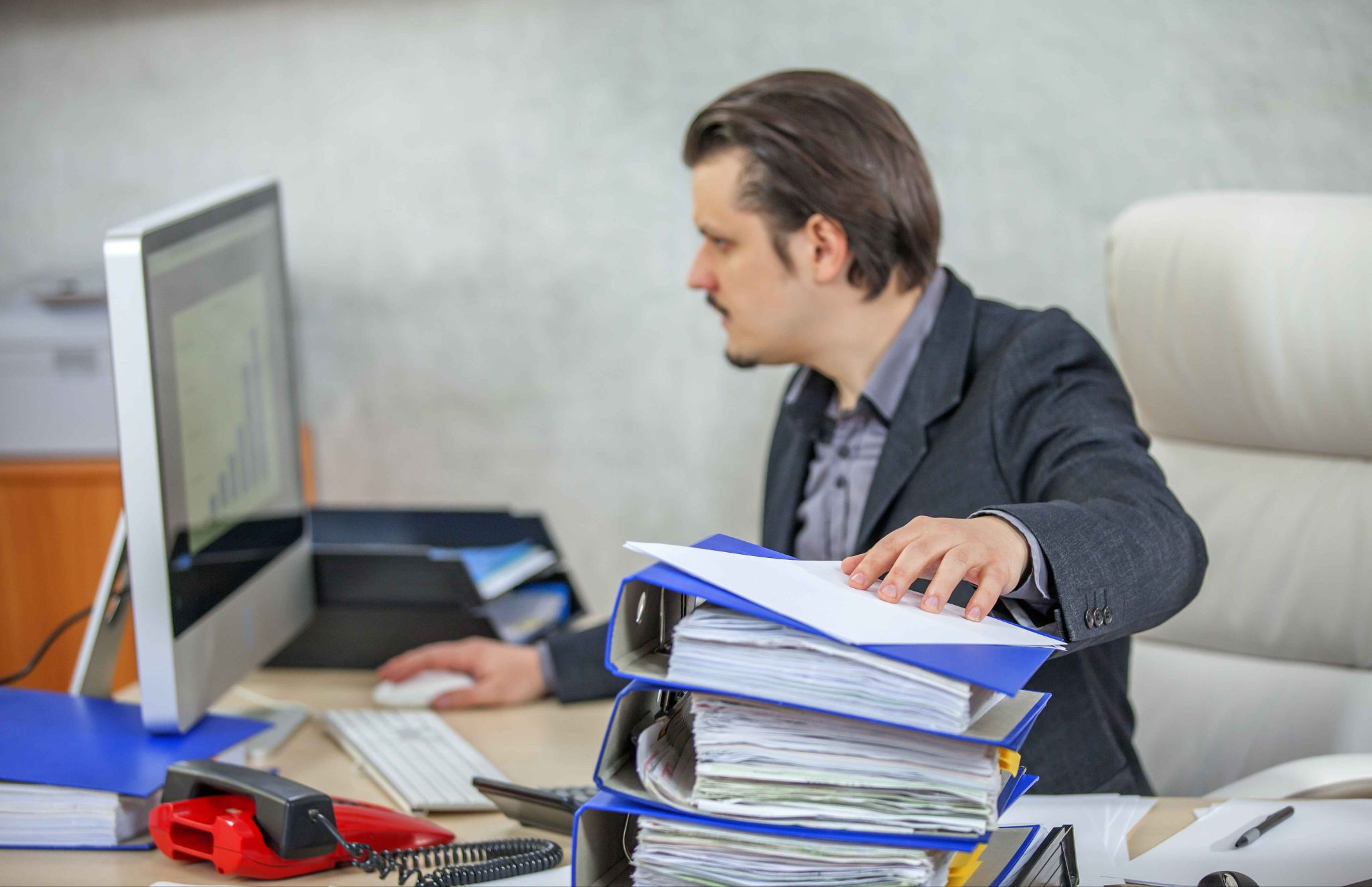 Employee working at desk