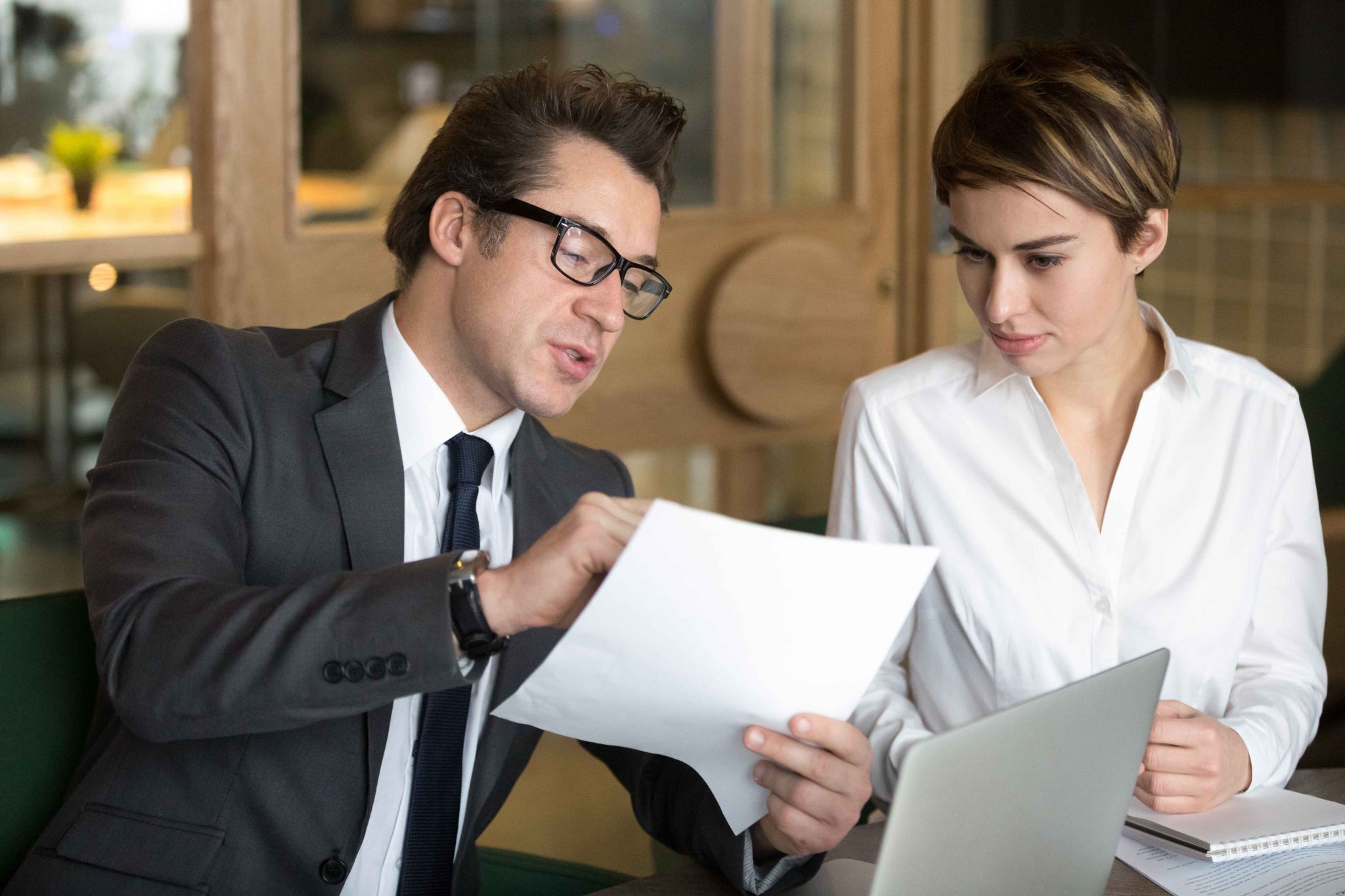 Manager having a conversation with an employee