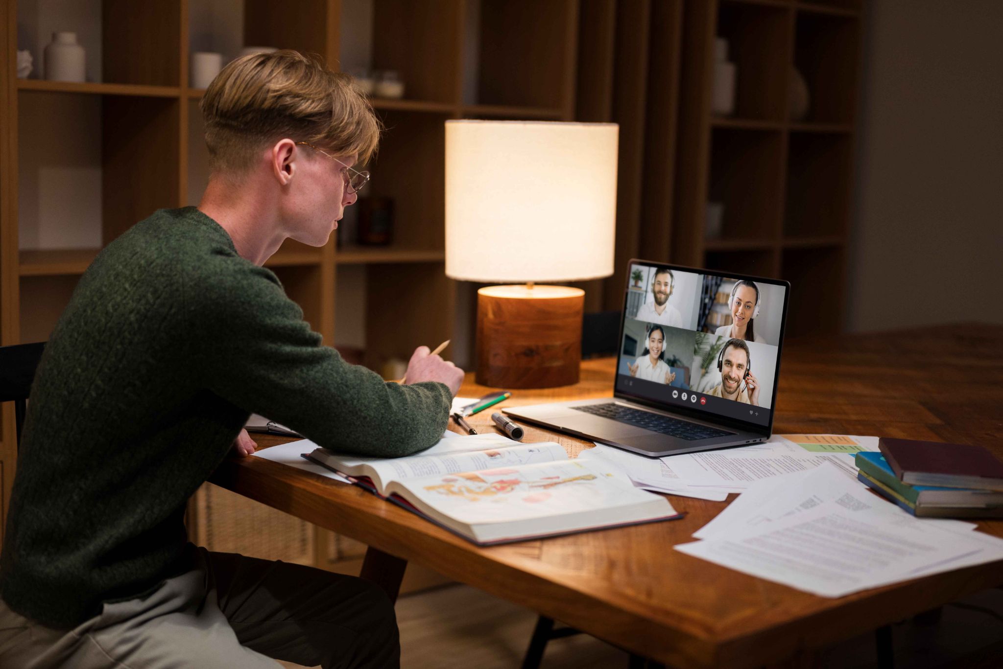Remote employee working on laptop