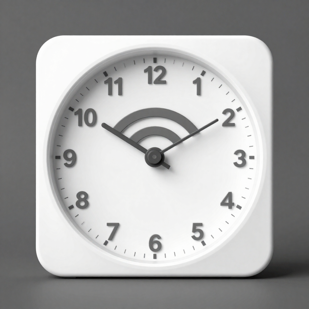 Clock with Wi-Fi Symbol