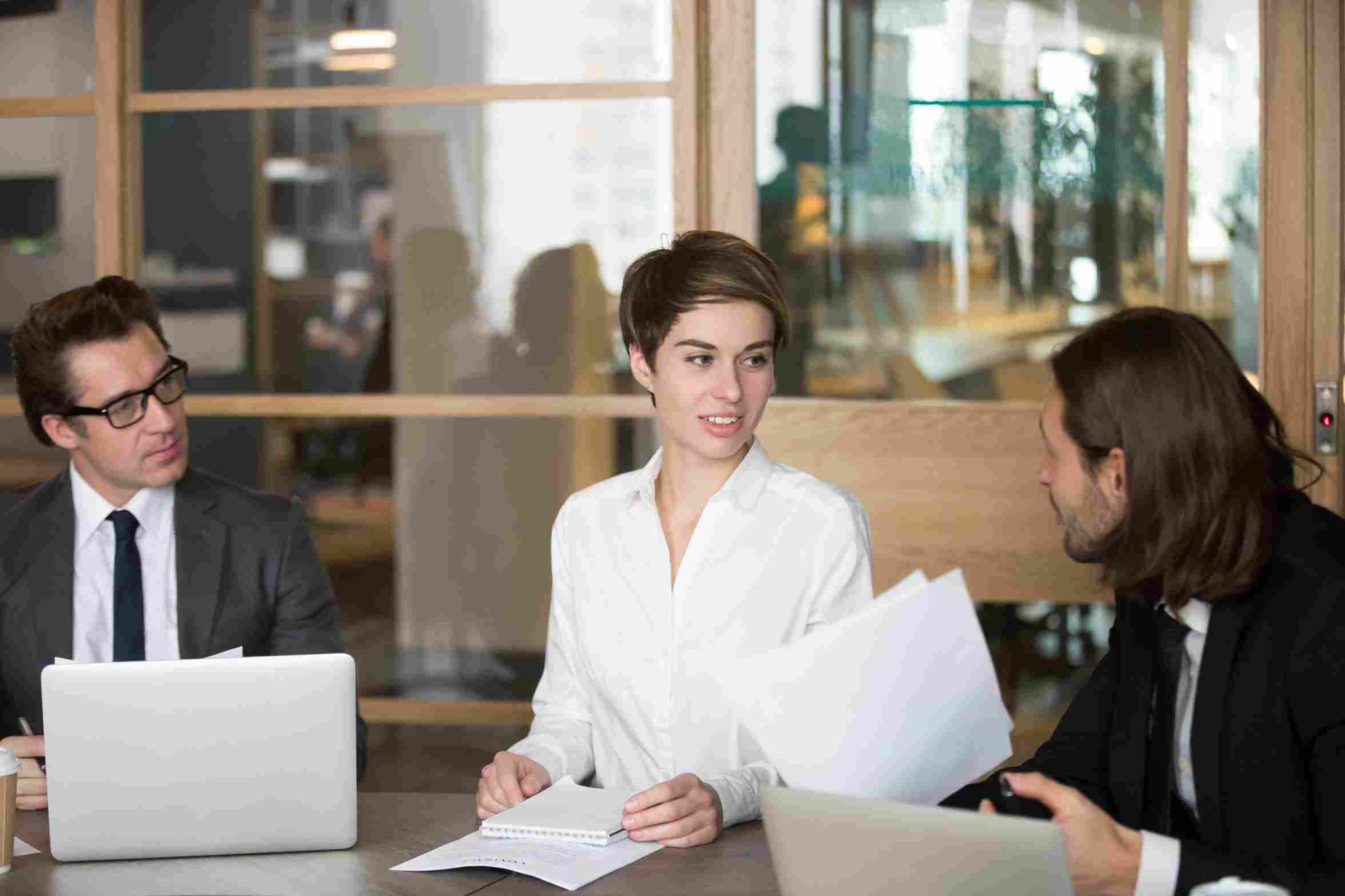 People discussing in an office