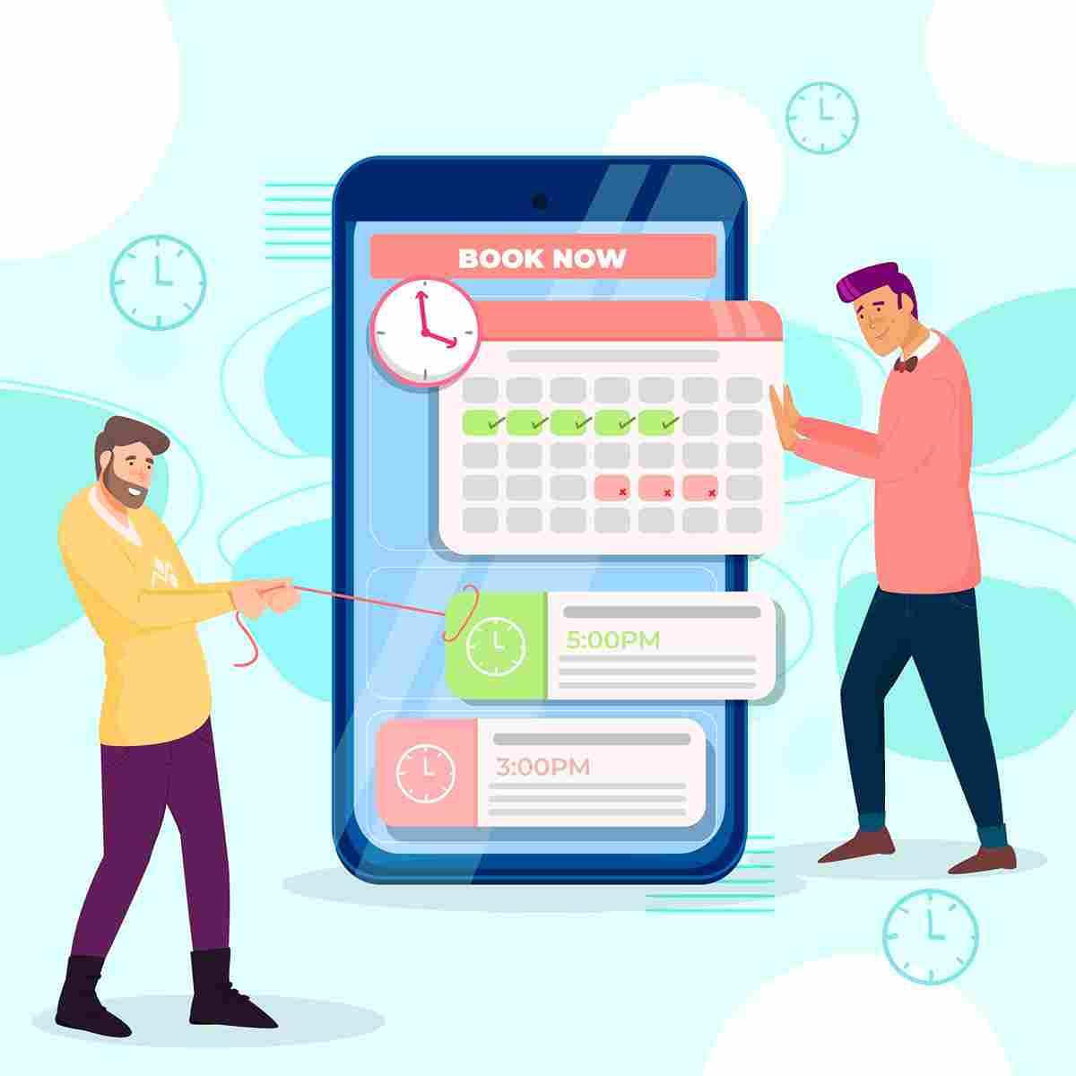 Mobile Time Clock App Illustration