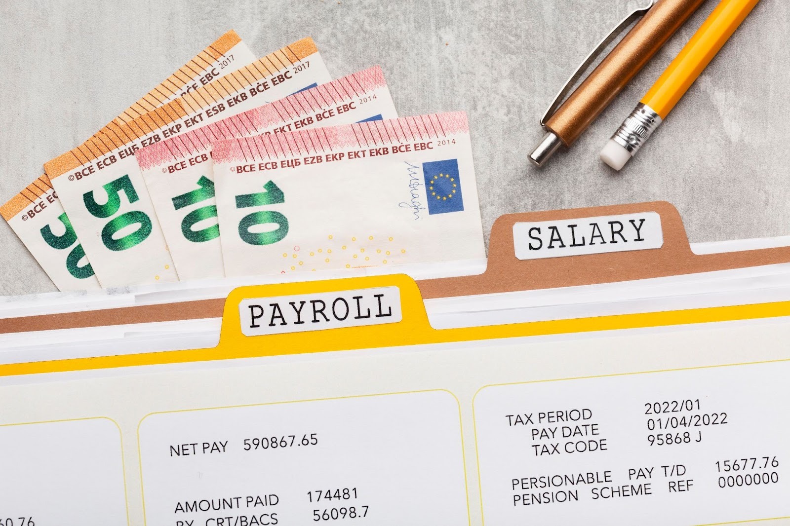 Salary and Payroll concept with money