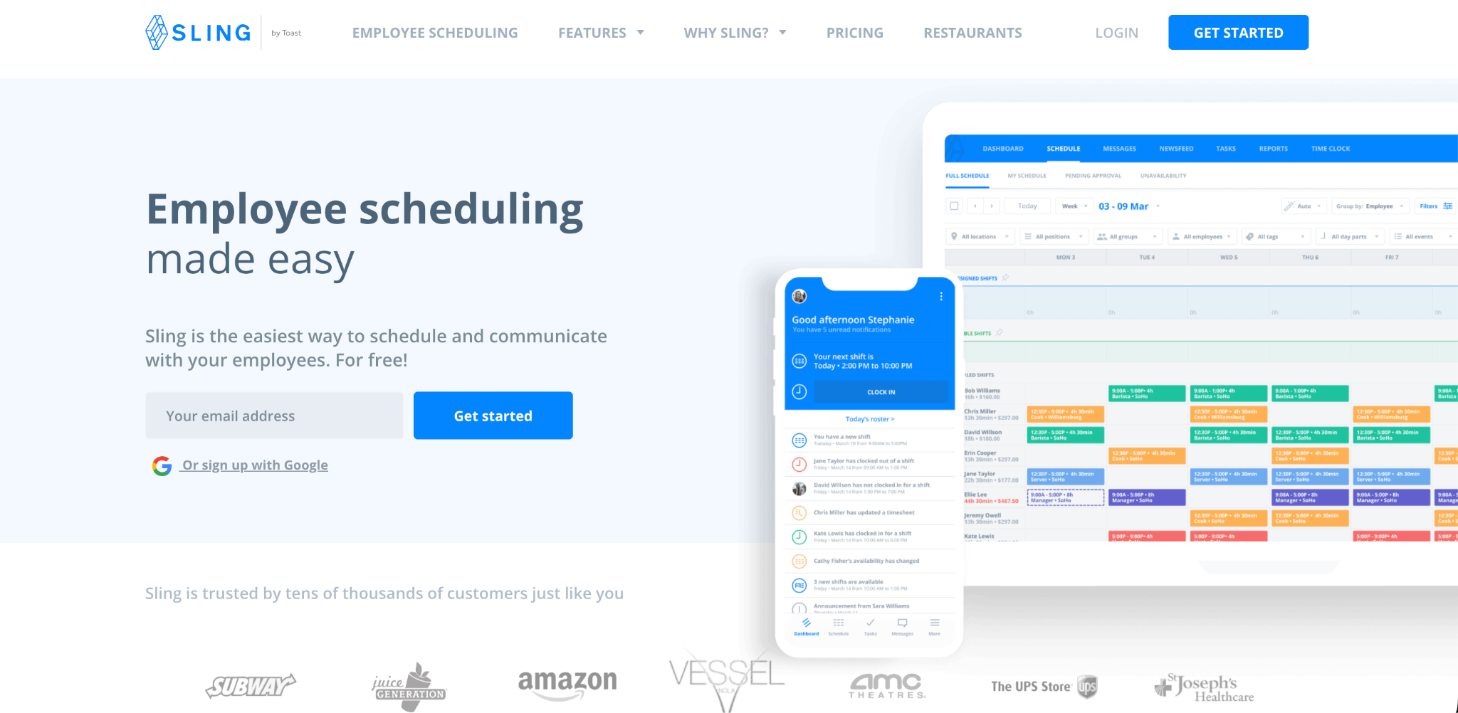 Sling website screenshot