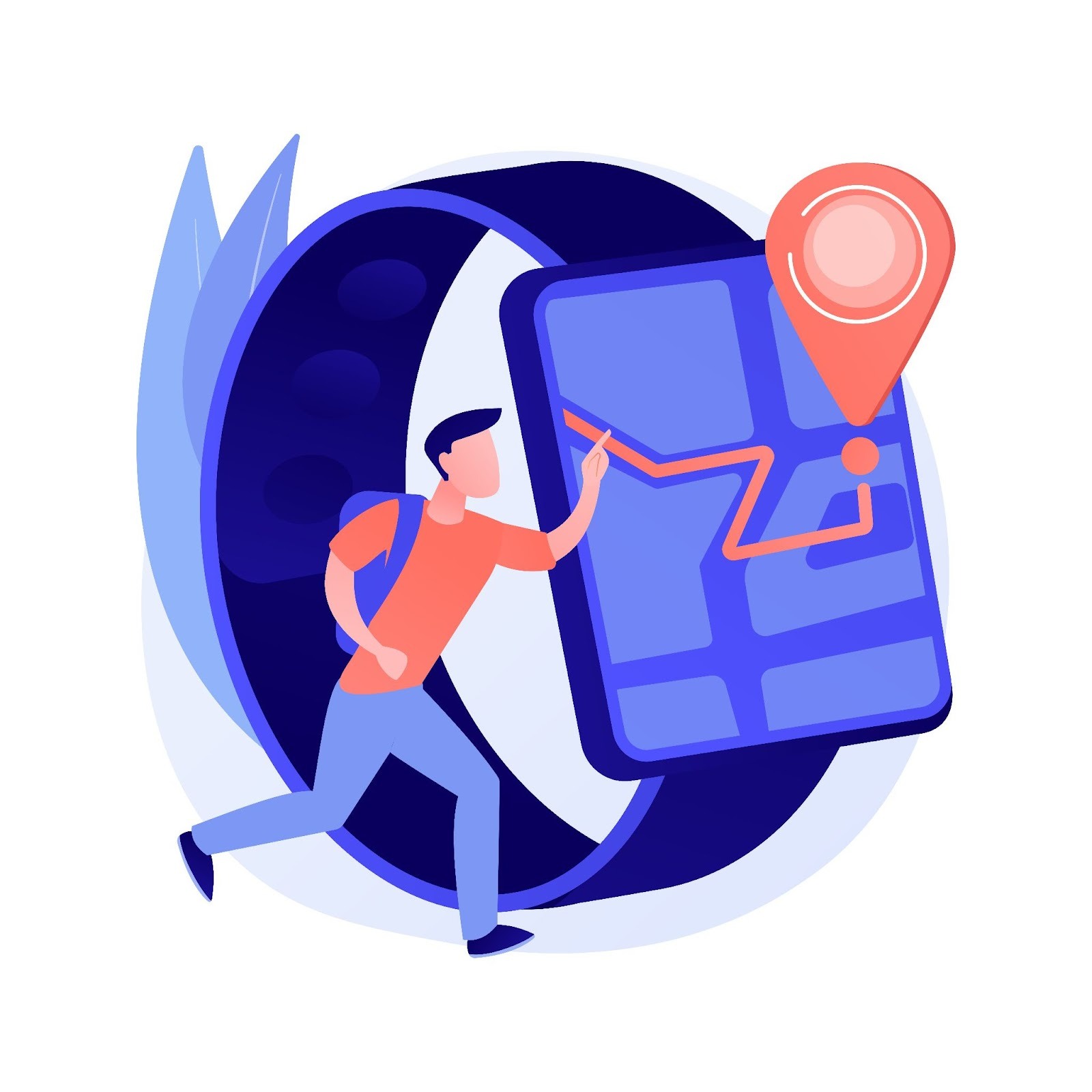 Illustration of offline functionality and GPS tracking