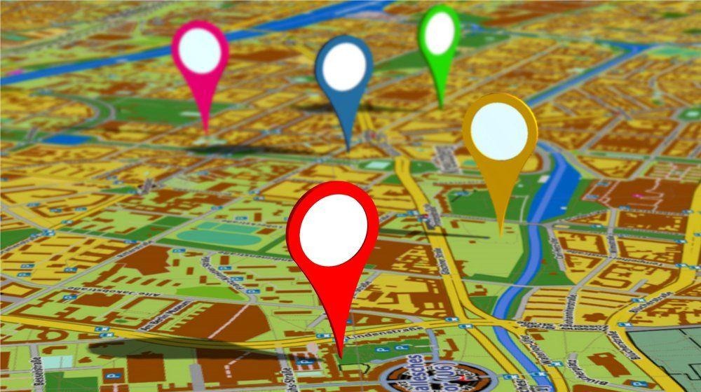 GPS Time Clock Map with Pins