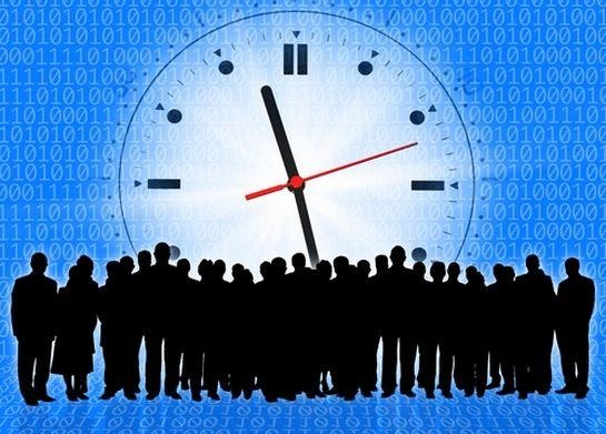 Time Clock and Silhouettes