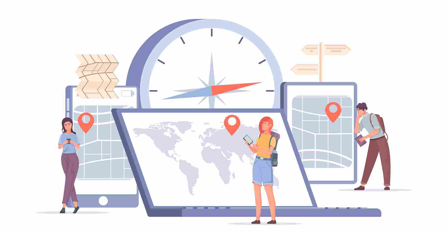 Illustration of remote and field based staff tracking time