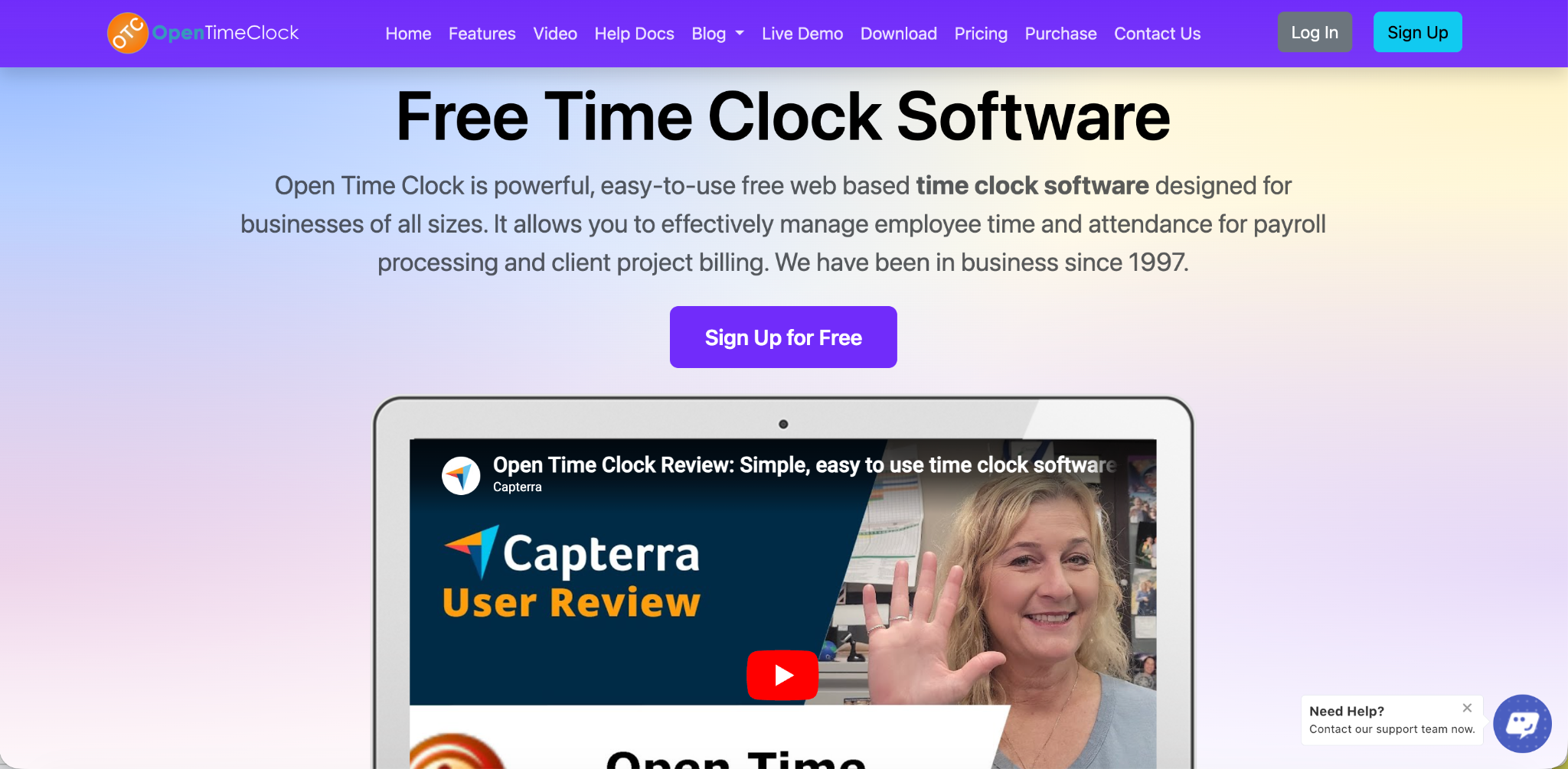 Open Time Clock Software Screenshot